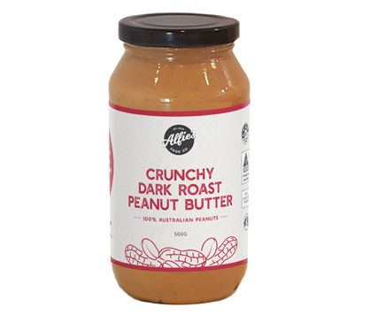 Alfies Crunchy Dark Roast Peanut Butter 500g