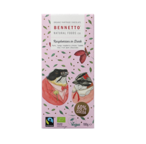 Bennetto Organic Dark Chocolate 100g Raspberries