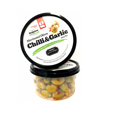 Genobile Saba Marinated Olives Chilli & Garlic 220g