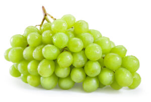 Green Grape With Drops Isolated On White Background