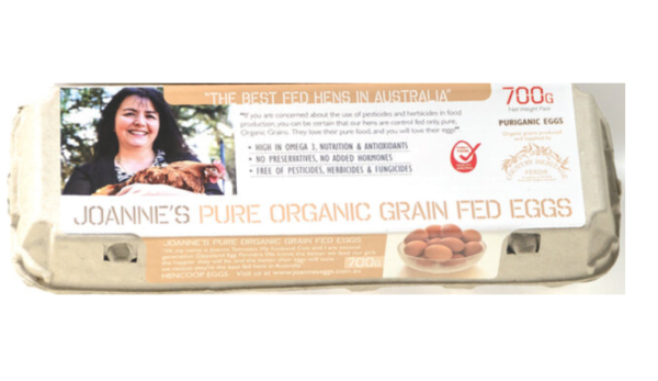 Joanne's Pure Organic Grain Fed Eggs 1