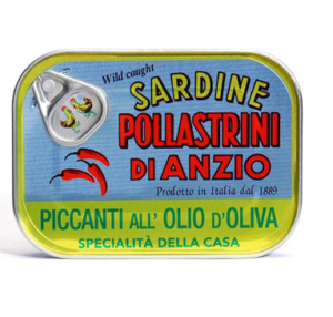 Pollastrini Sardine Tins Olive Oil & Chilli 100g
