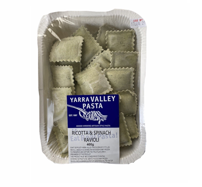 Yarra Valley Pasta Ricotta & Spinach Ravioli 400g