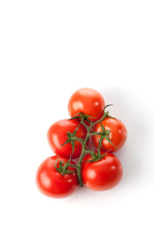 Bunch Tomatoes, White Background